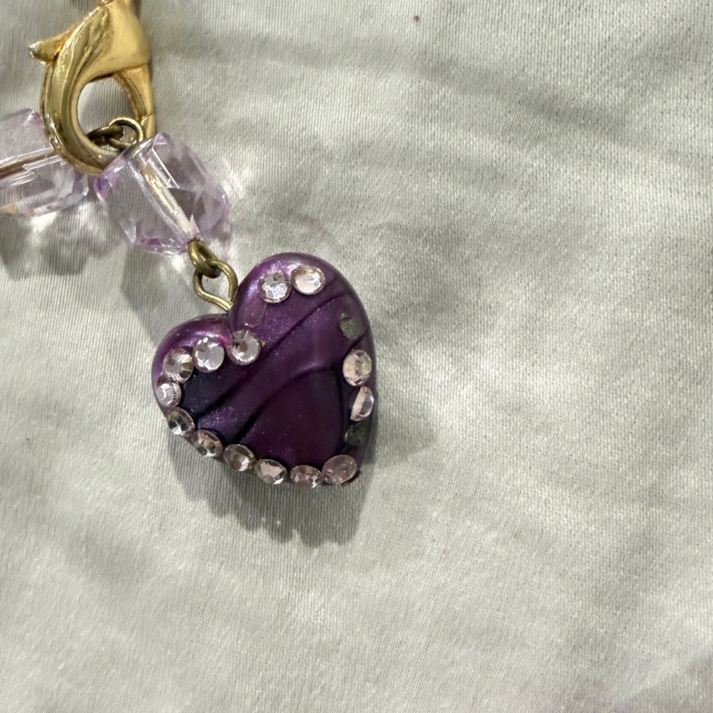 Tarina Tarintino Gold Green and Purple Heart Pendant Necklace and Bracelet Set - Picture 5 of 6